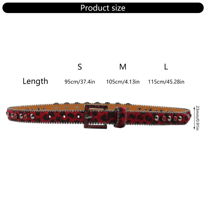 Trendy Waist Belt Studded Rhinestones Crystal for Street Dance Rivets Belt Livehouse Punk Waist Chain Skull Buckle