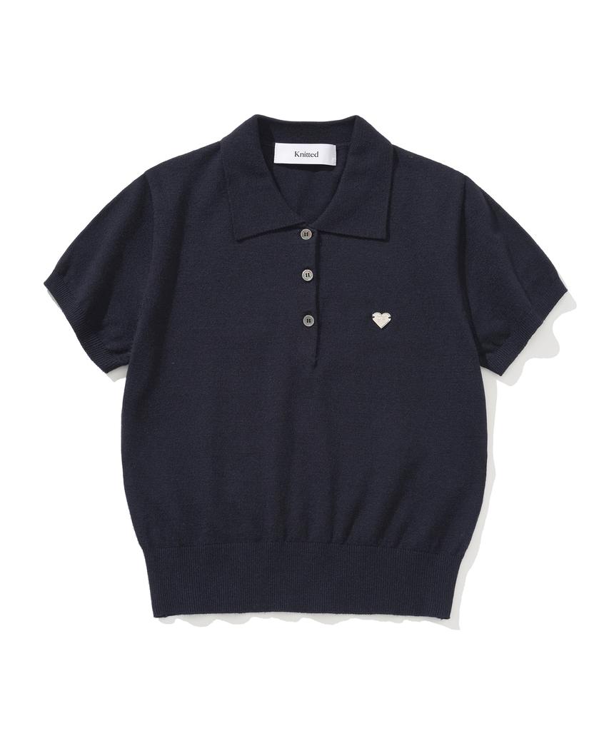 KNITTED (W) Basic Essential Washable Collar Knit Navy