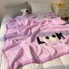 Solid Thick Cartoon Towel Embroidered Blanket Double Layer Warm Milk Velvet Sofa Cover Cozy Breathable Bedspread for Adult Kids