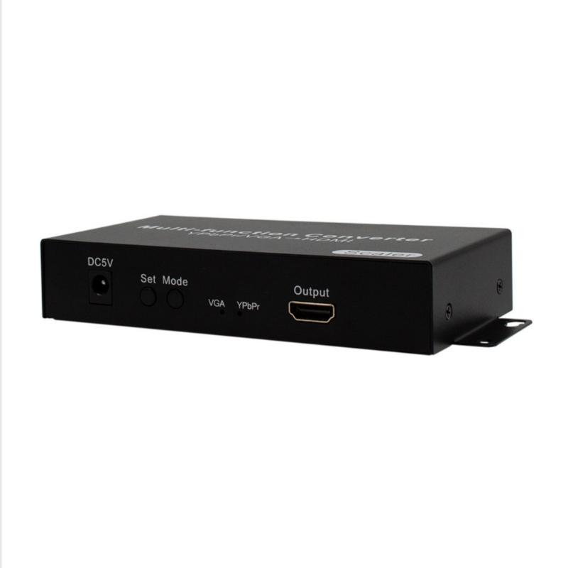 Portable YPbPr VGA Converter Support 720p50 720p60 1080p50 1080p60 Resolution Easily Switching with Power Adapter