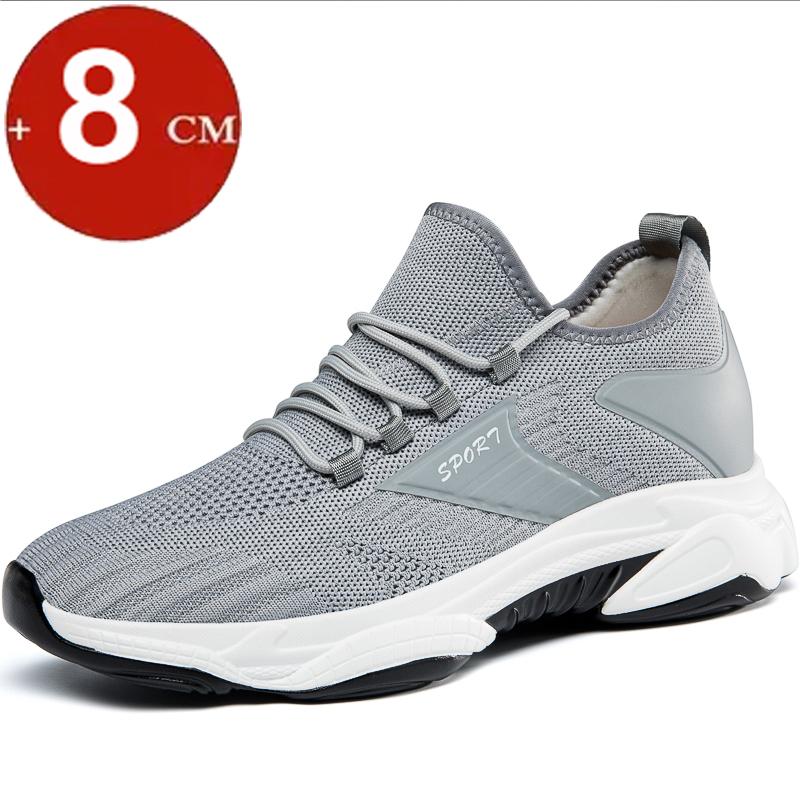 2025 Summer Mesh Elevator Shoes Men Casual Sneakers Breathable Sports Hidden 6cm 8cm Height Increasing Shoes Male Taller Lifting