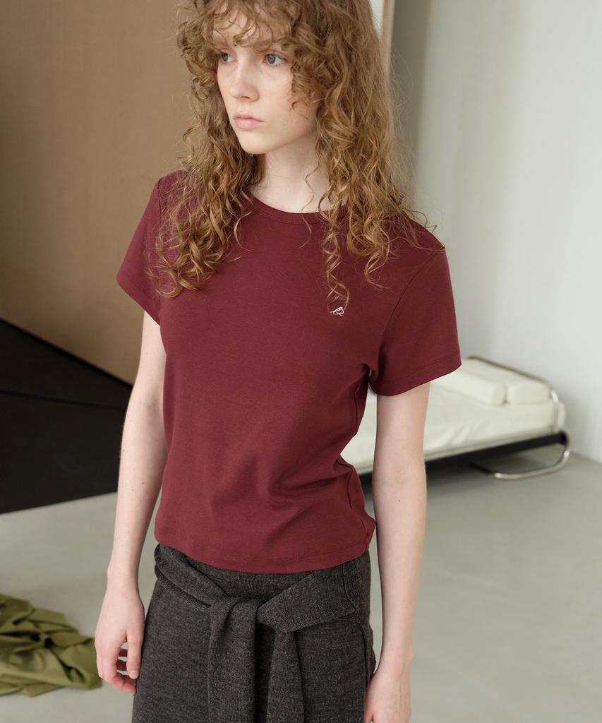 LEVAR All-Day Cotton Rib T-Shirt - Cranberry Burgundy
