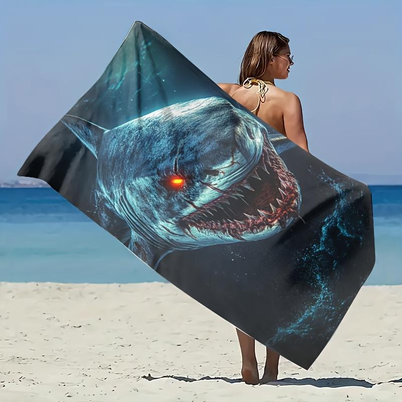 Jmg Household Supplies Shark Print Beach Towel Modern Aesthetic Durable Towel For Outdoor Camping Yoga Pool