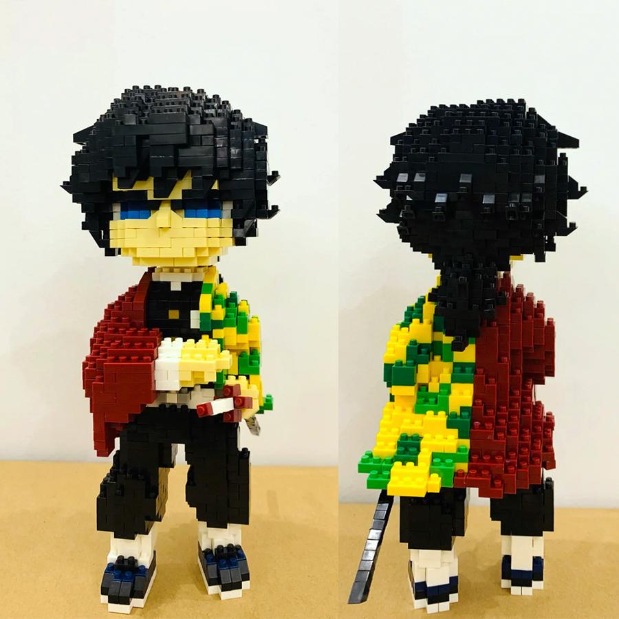 Hot Sale Japanese Anime Characters Micro Building Blocks Toys Demon Slayer Anime Figures Mini Bricks Kids Gifts