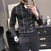 Men's Spring Summer Business Striped Long Sleeved Office Long Sleeved Shirt