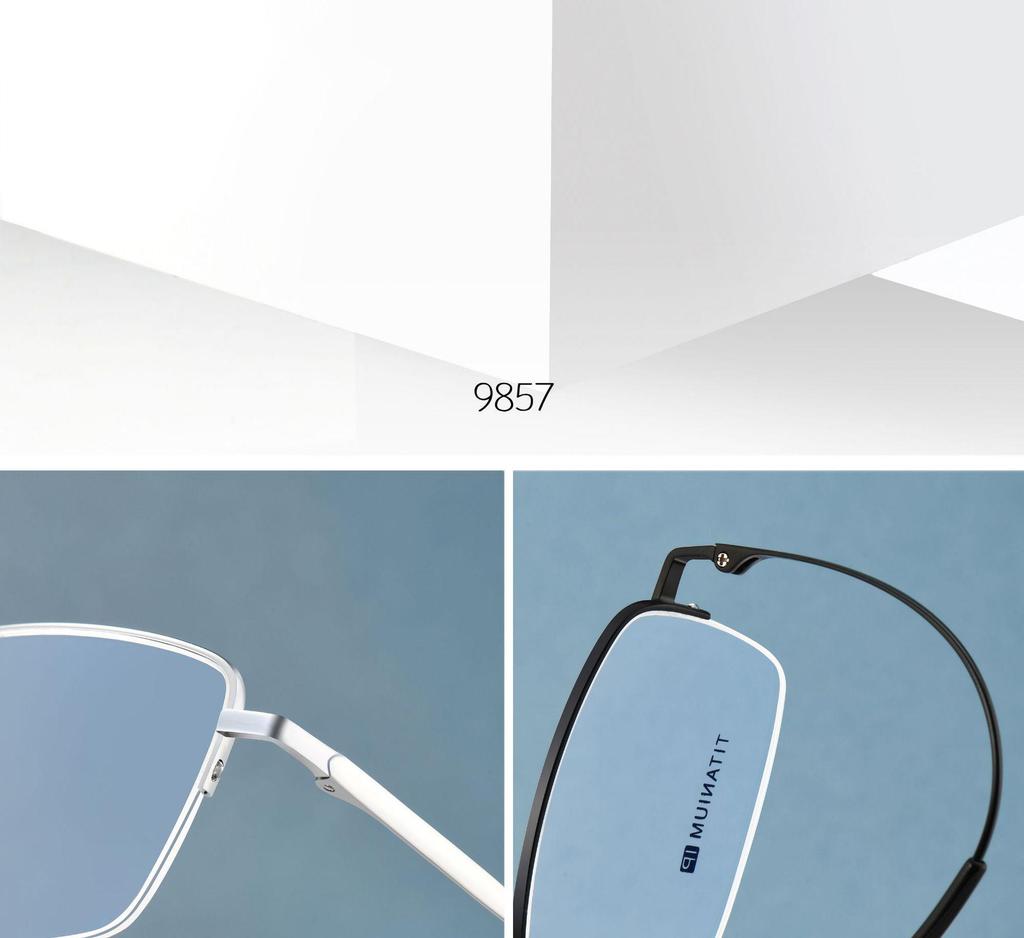 Ultra-light Men's Half-Frame Titanium Business Glasses