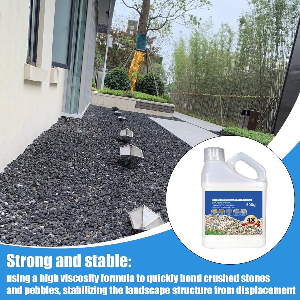 Colla per Ghiaia di Piselli Copertura del Suolo Colla per Rocce Legante Adesivo Forte Sicuro 500g per Copertura di Pietre Pati Cortili Percorsi per Bambini