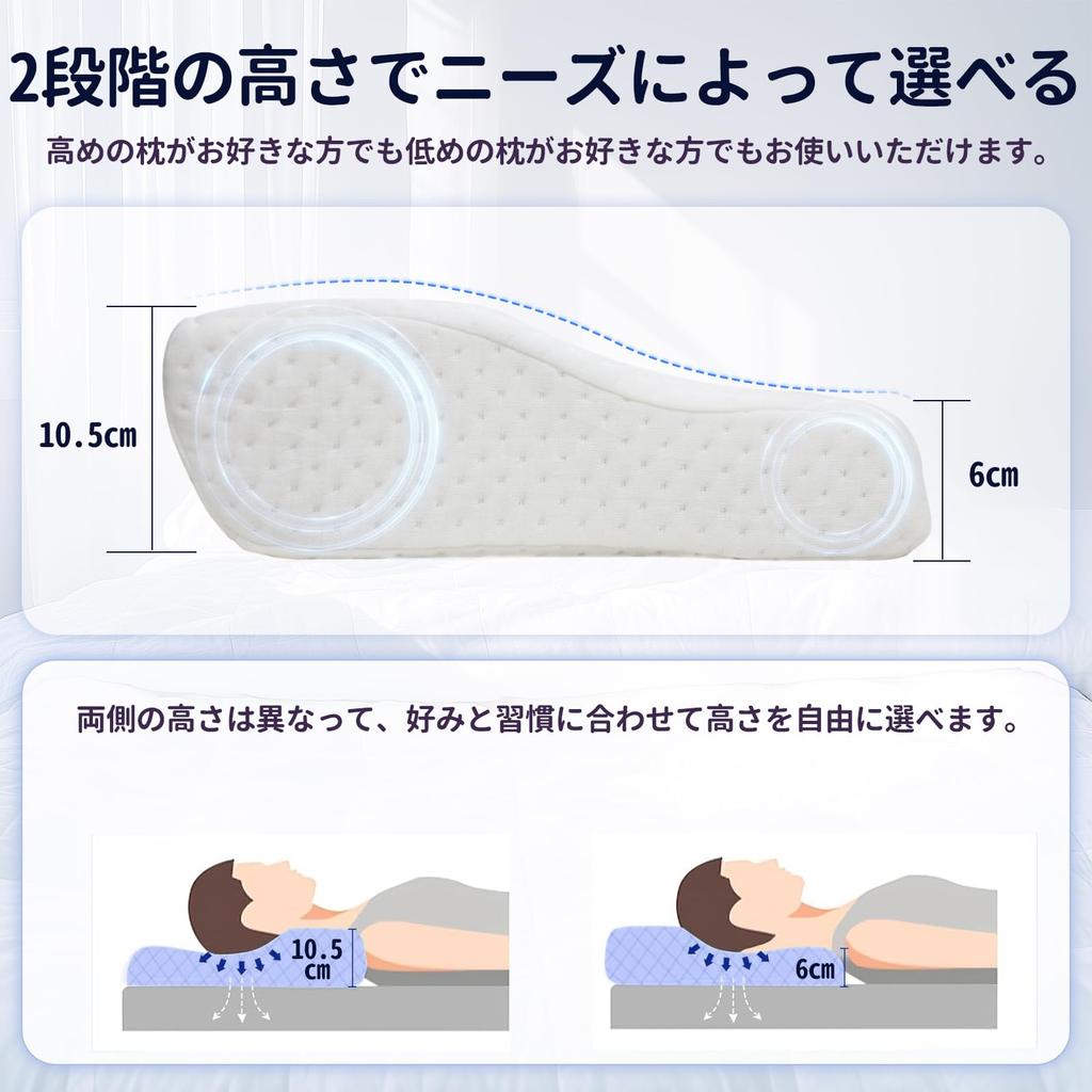 Memory Foam Pillow with Washable Cover, Two Height Settings, Comfortable Sleeping Position, Suitable for Side, Back, and Stomach Sleepers, Gift,