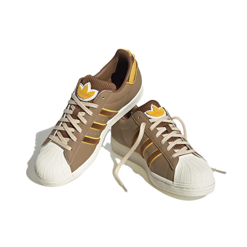 adidas Superstar Shoes 'Brown White Yellow' Sneakers IG3003