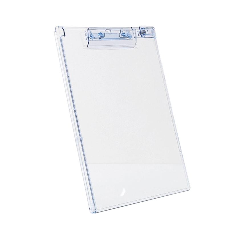 Acrylic Clipboard with Measuring Scale and Pen Clip 12.8x9In Standing Desk Clipboard Conference Writing Board for Office