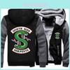 Serpents Riverdale Men Hoodies Zip Sweatshirts Thick Fleece Jacket Coat Hooded
