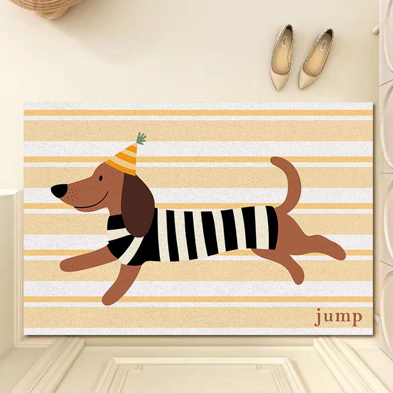Cartoon Cute Entry Mat Entry Carpet Home Entryway Durable Floor Mat Dirt Dirt Mat Silk Ring Mat