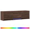 TV Stand with LED Lighting Brown Oak Effect 140 X 34 X 40 Cm