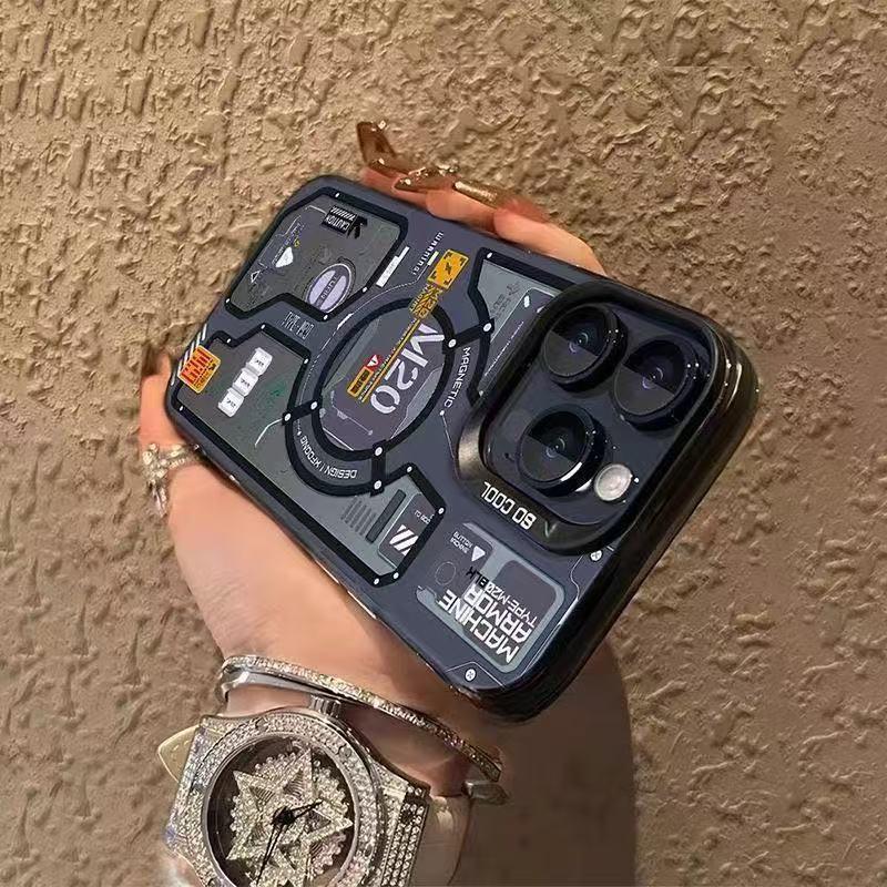 Durable Mechanical Chip Case for Apple iPhone 13, 14, 15, 16, and 17 Pro Max – Energetic European & American Style