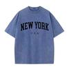 Men's Summer Color Washed Distressed Drop Shoulder T-Shirt Men's Casual Fashion T-Shirt