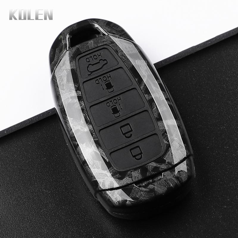 Abs Carbon Fiber Style Car Key Case Cover Hyundai Elantra Grandeur Accent Solaris Sonata Palisade Kona Creta I20 I30 Ix35 Ix25