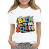 Children's Casual and Fashionable Round-Neck Printed Short-Sleeve Top for Back-to-School