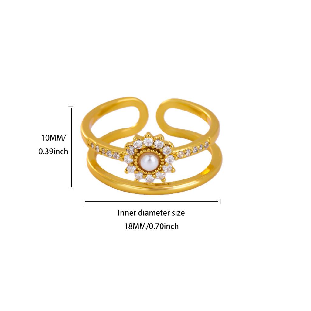 Luxury Cross Cubic Zirconia Stainless Steel Ring for Women Mama 18K Gold-plated Anti Fading Rings Wedding Jewelry Accessories