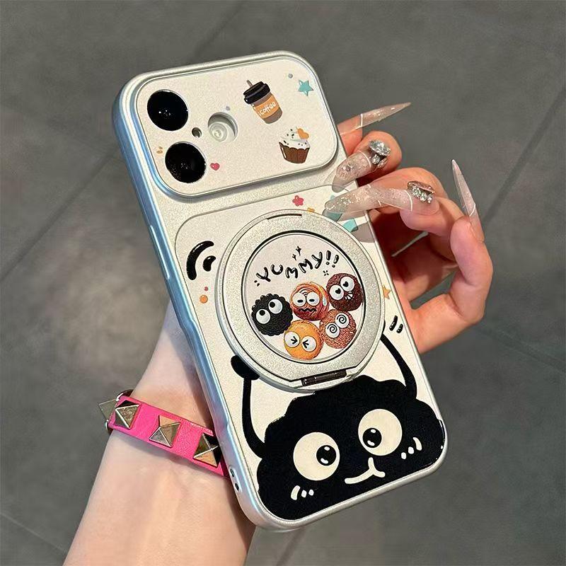 Милый мультяшный чехол-подставка для мобильного телефона подходит для iphone16promax Apple 17 чехол для мобильного телефона гальванический второй чехол Apple 11