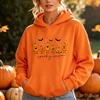 Spooky Season Cute Pumpkin Jack O Lantern Print Hoodie Women Halloween Fall Autumn Funny Graphic Long Sleeve Pullover Top