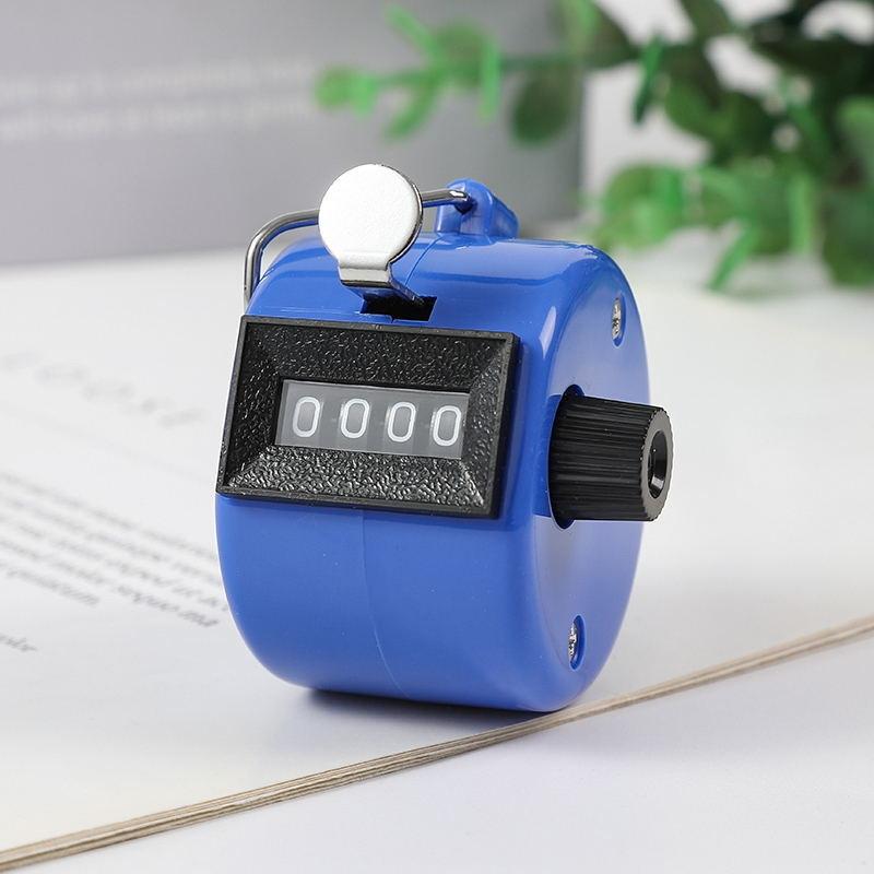 Handheld 4 Digital Manual Tally Counter Mechanical Palm Clicker for Library Book Inventory Sports Game Scoring