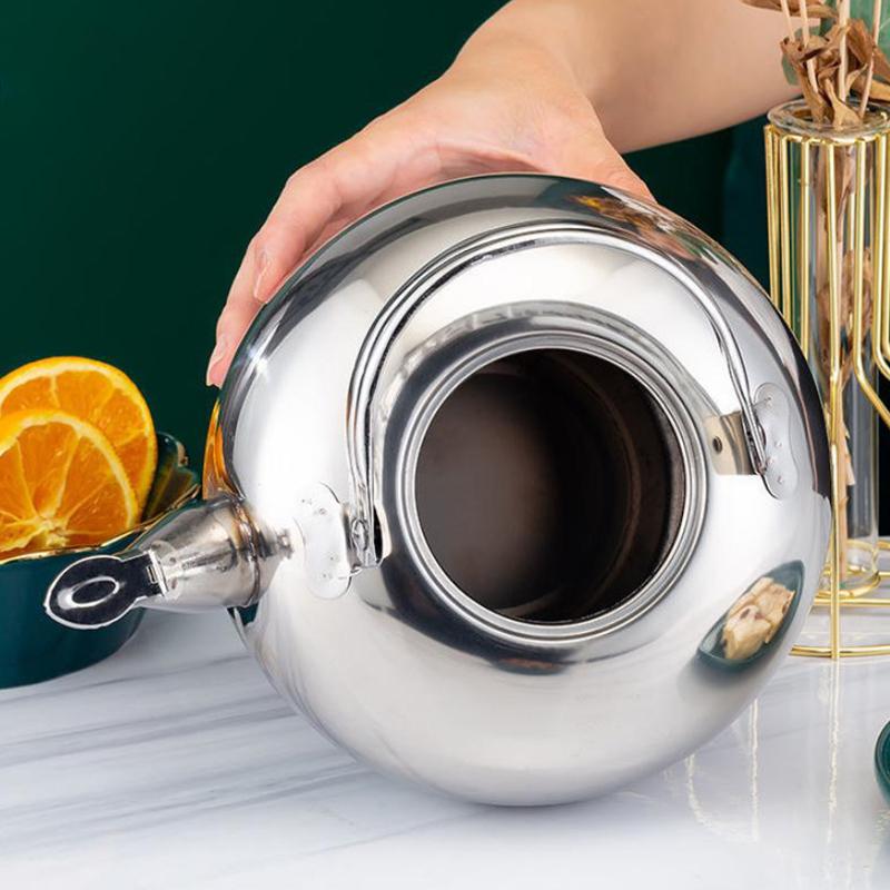Stainless Steel Water Kettles Teapot With Infuser Filter Coffee Kettle Green Tea Jug Home Office Tea Coffee Tools Cookware