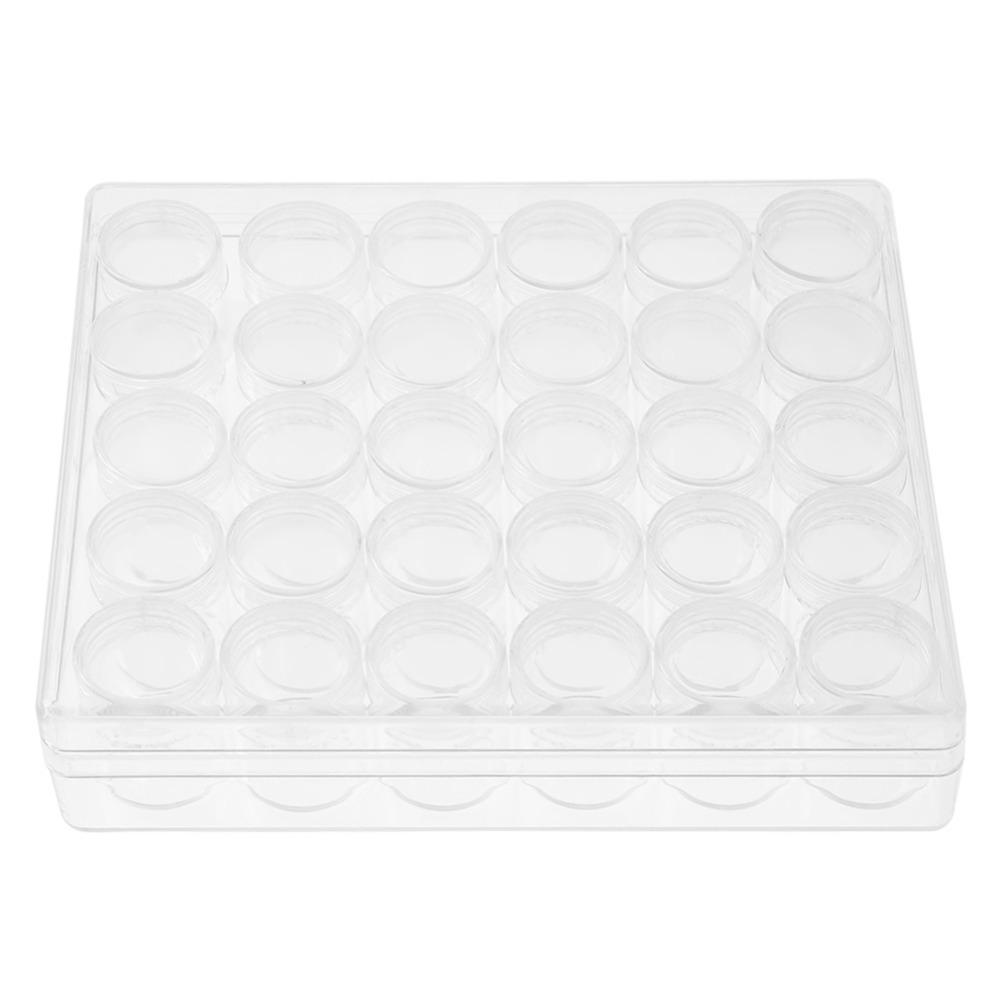 

31PCS Clear Bead Storage Container Plastic With Screw Lid Bead Organizer Box Small Round Clear Storage Jars DIY Craft