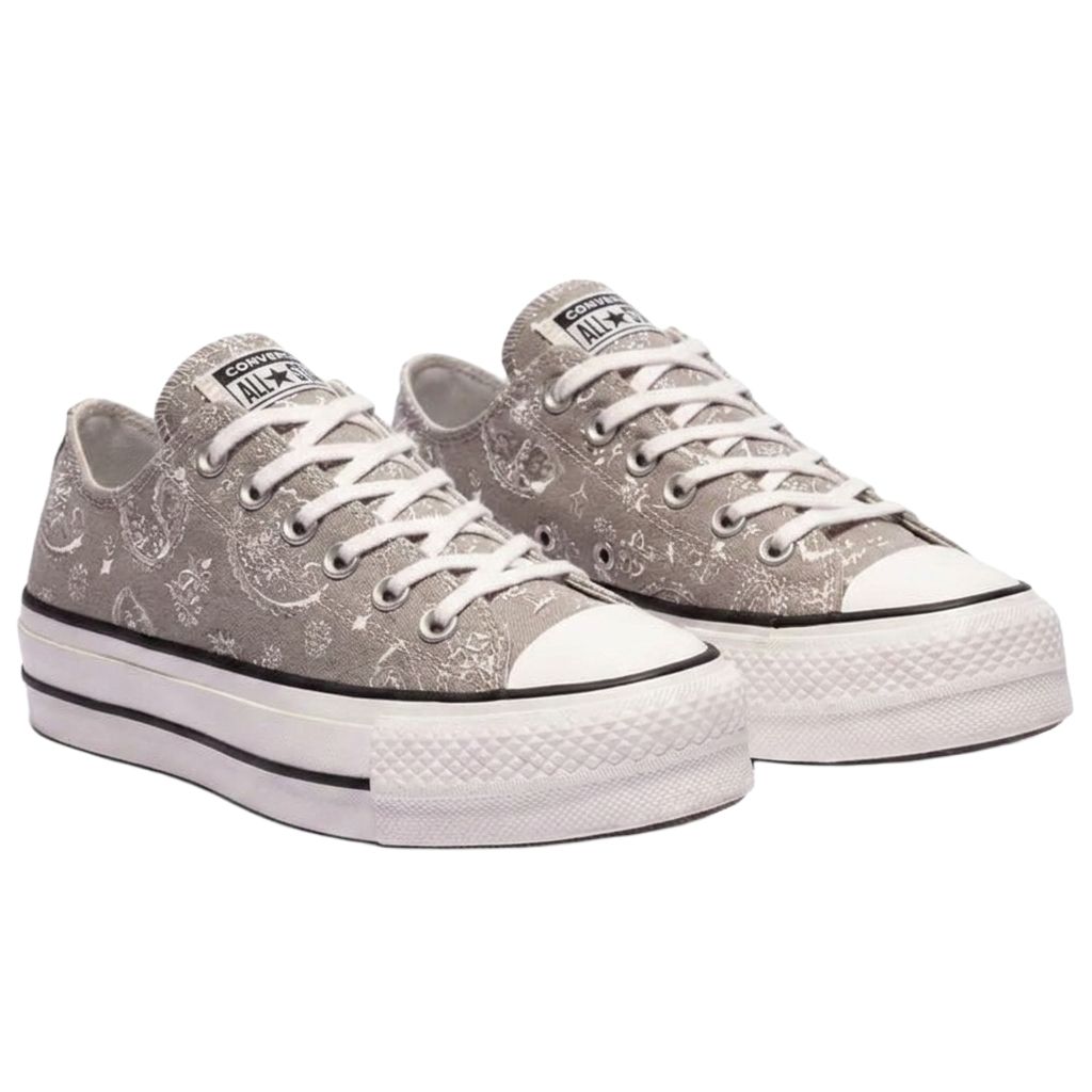Converse All Star Lift Cashew Flower Embroidery Classic Low Top Canvas Shoes Women sneakers Brown A22398C