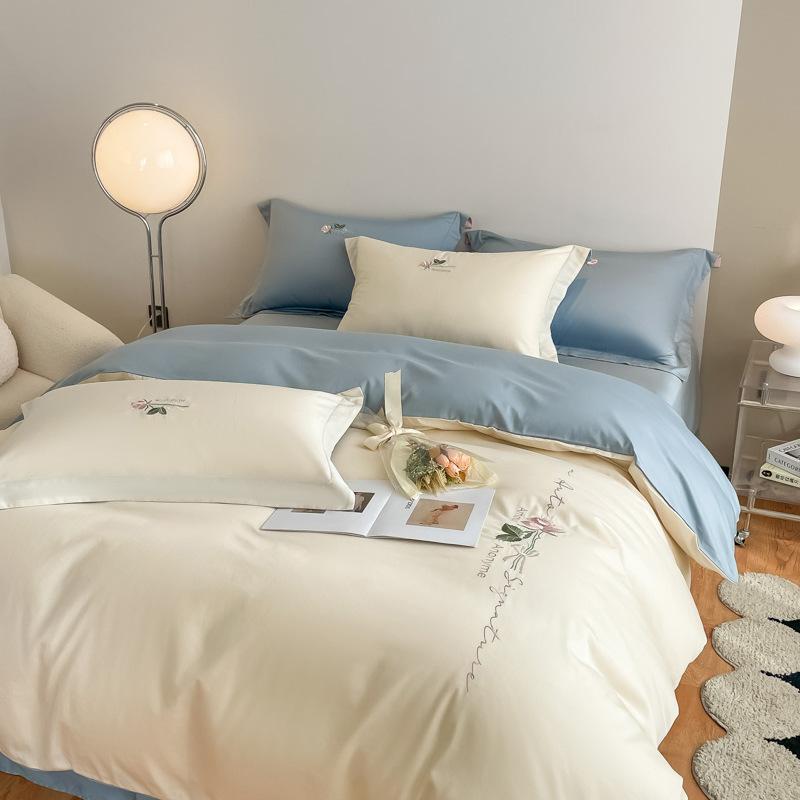 

Европейский темно-золотистый атласный комплект пододеяльников из египетского хлопка, жаккардовые чехлы Queen King