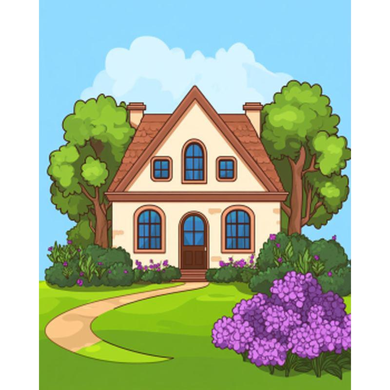 

Полный набор для алмазной вышивки Простой пейзаж Архитектура Геометрия Картины алмазной живописи Вышивка крестом Подарки Домашний декор Round 20x30cm