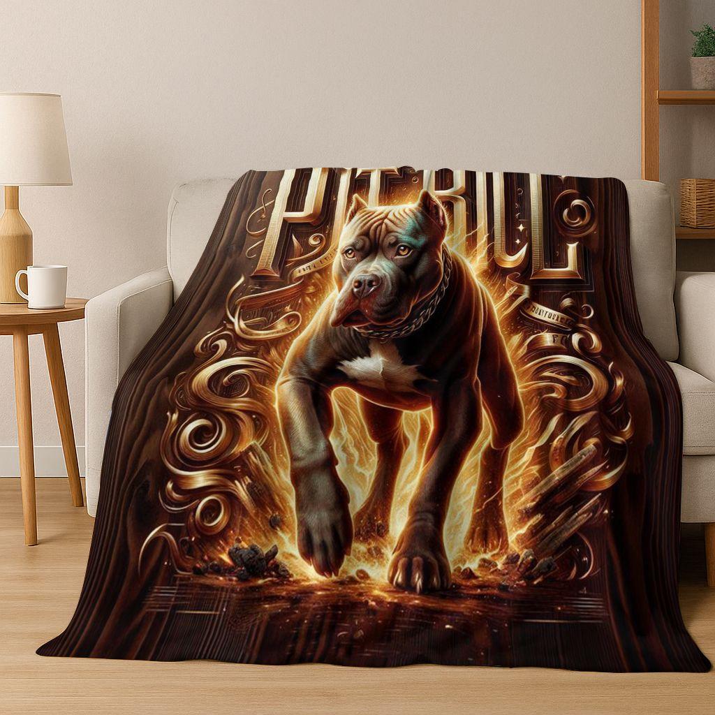 2026 New French Bulldogs Pit Bull Dogs Flannel Blanket,Cozy Soft Throw Blanket for Home Bedroom Bed Sofa Picnic Cover Kids Gift