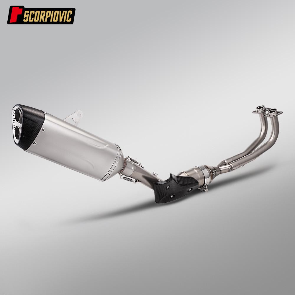TMAX560/530 Full Exhaust System with Dual Oxygen Sensors: Front, Rear, and Muffler Sections.