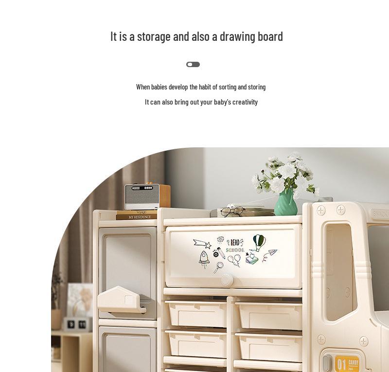 Children's Toy & Book Storage Rack - Plastic Organizer for Building Blocks, Small Cars, Sundries