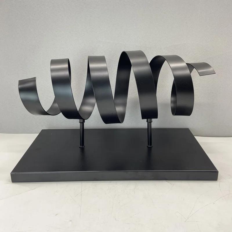 Metal Handicrafts Geometric Hollowed-out Spiral Ornament Three-dimensional Metal Figurine Home Decoration Accessories