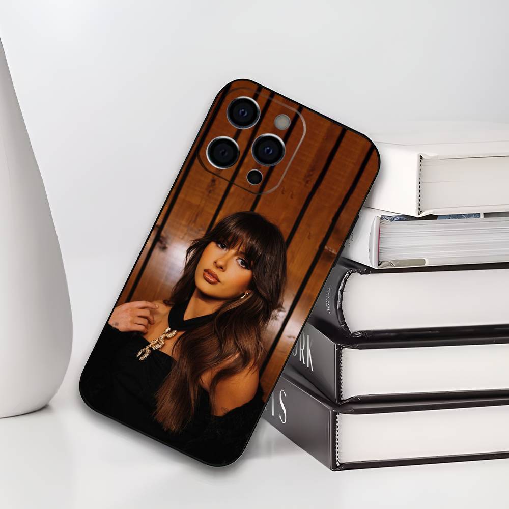 E-Ella L-Langley Singer Phone Case For iPhone 17,16,15,14,13,12,11 Plus,Pro Max,XS,Soft Black Cover