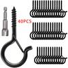 10Pcs/25Pcs/40Pcs Q-Type Hooks |   Easy To Release, With A Safety Buckle Design, Suitable For Hanging Outdoor Halloween String Lights, Plant Baskets