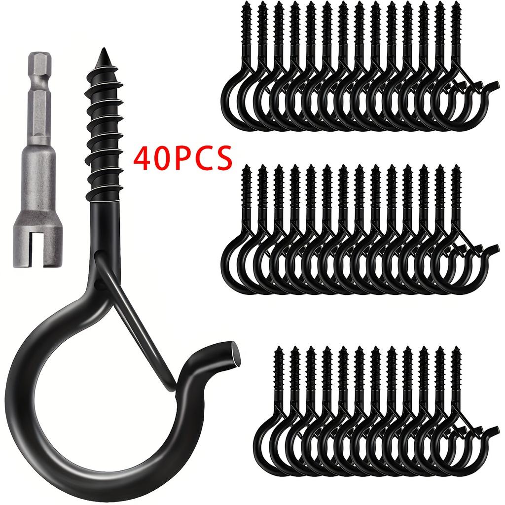 10Pcs/25Pcs/40Pcs Q-Type Hooks | Easy To Release, With A Safety Buckle Design, Suitable For Hanging Outdoor Halloween String Lights, Plant Baskets