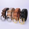 Women's High-End Genuine Leather Belt for Jeans and Trousers - Black Cowhide with Simple Pin Buckle