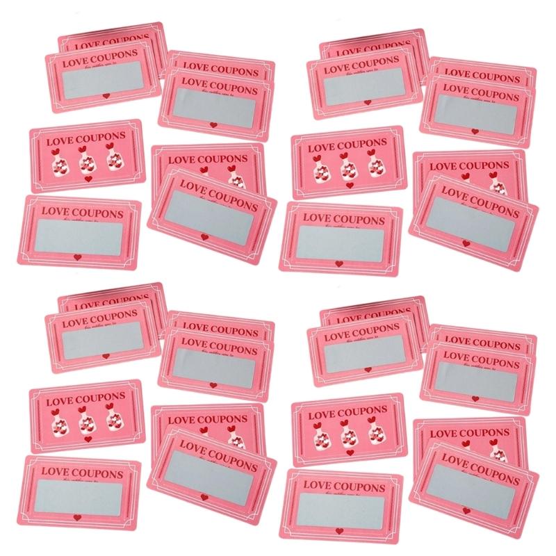 

100pcs Handmade Sweet Note Reveal Cards Sentiment Pink Valentine s Day Scratch Cards With Concealed Phrases 1
