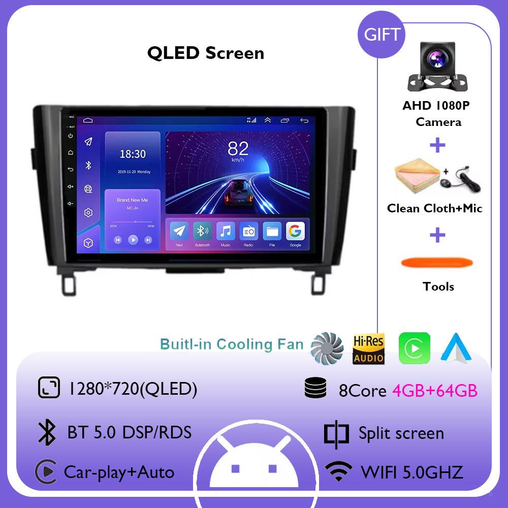 Wireless CarPlay&Auto Android 14 Radio For Nissan Qashqai J11 X-Trail 3 T32 2013-2017 Car Multimedia GPS Navigation Autoradio