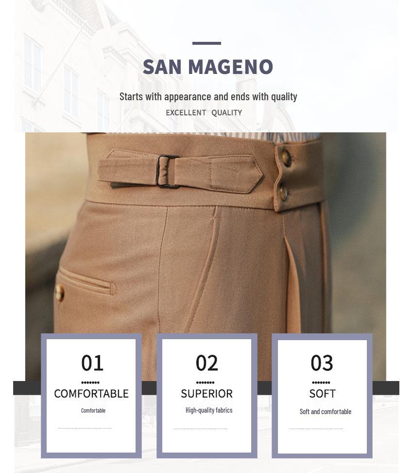 2023 Italienische Slim-Fit Herren Business Casual High-Waist Anzughose für Herbst und Frühling