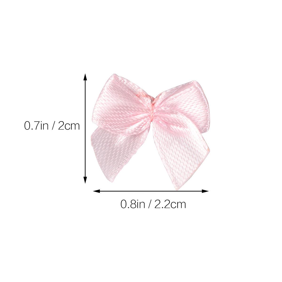 

100Pcs Adorable Satin Ribbon Bows Flowers Handmade Hair Bows Accessories for Birthday Christmas Gift Craft Wedding Decor Pink розовый