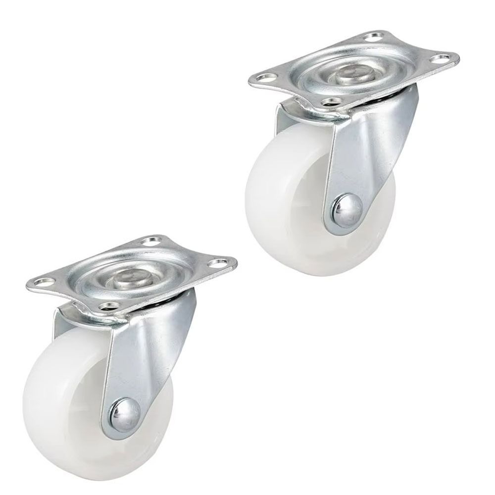 1/2/4Pcs White Nylon Rubber Caster Wheel 360 Degree Swivel Casters New Furniture Roller