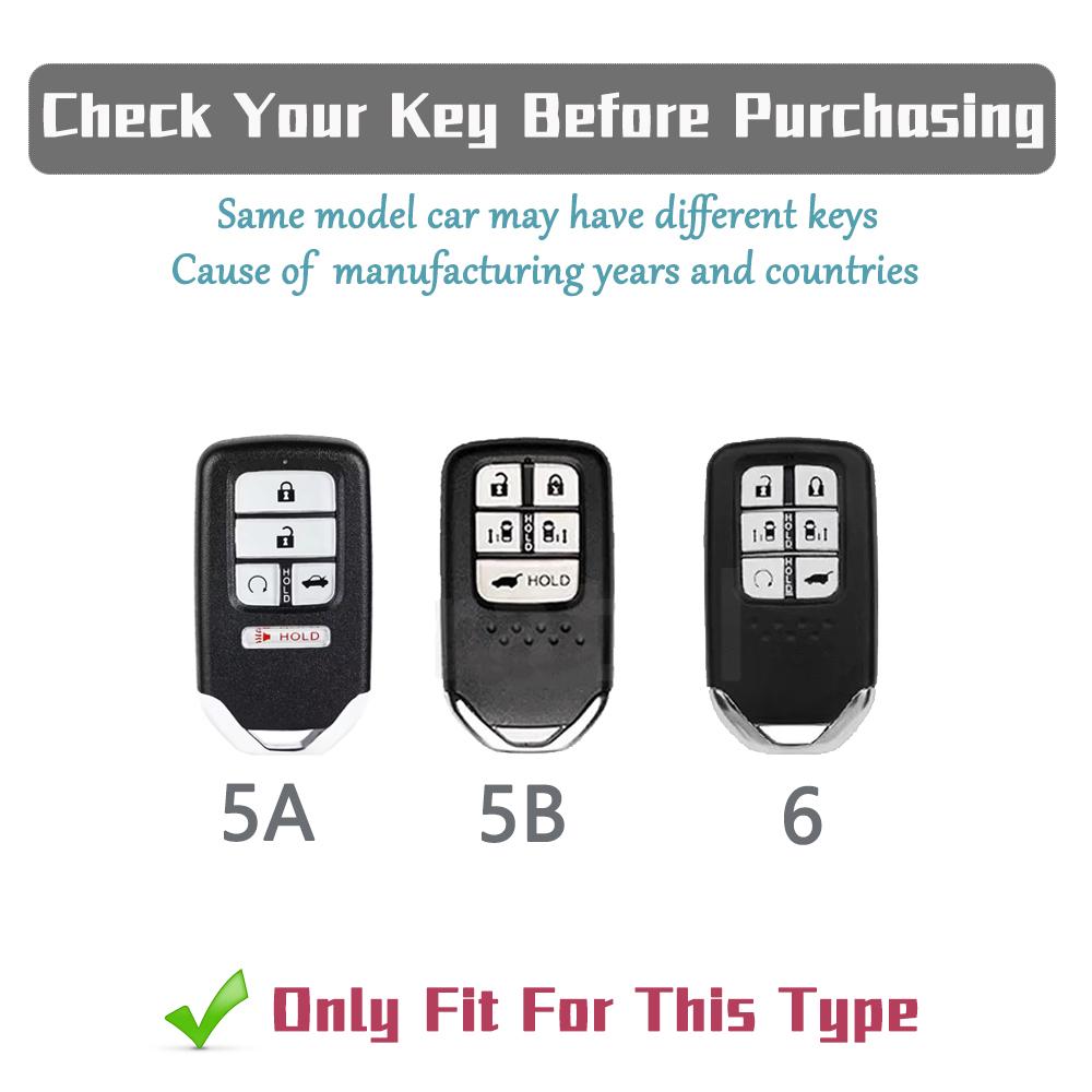 5/6 Buttons TPU Car Key Case Cover for Honda Civic Accord CRV Pilot Odyssey Ridgeline Passport Soft Key Bag Protector Keychain
