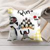 PPingu Cartoon Cute Cushion Cover Silky Short Plush Invisible Zipper Dustproof Sofa Pillow Case for Home Decor