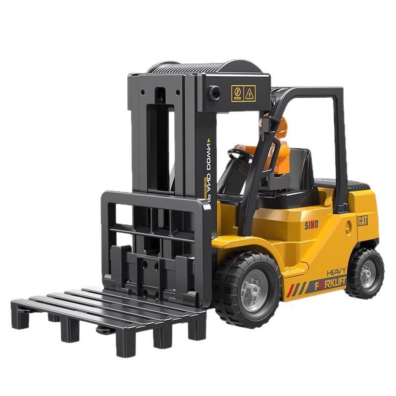 2.4G Remote Control Forklift Toy: 11-Channel Crane with Lights and Music for Kids