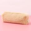 Version of The New Creative Pencil Box Small Fresh Cute Girl Fluffy Square Octagonal Pen Bag Girl Heart Students Simple