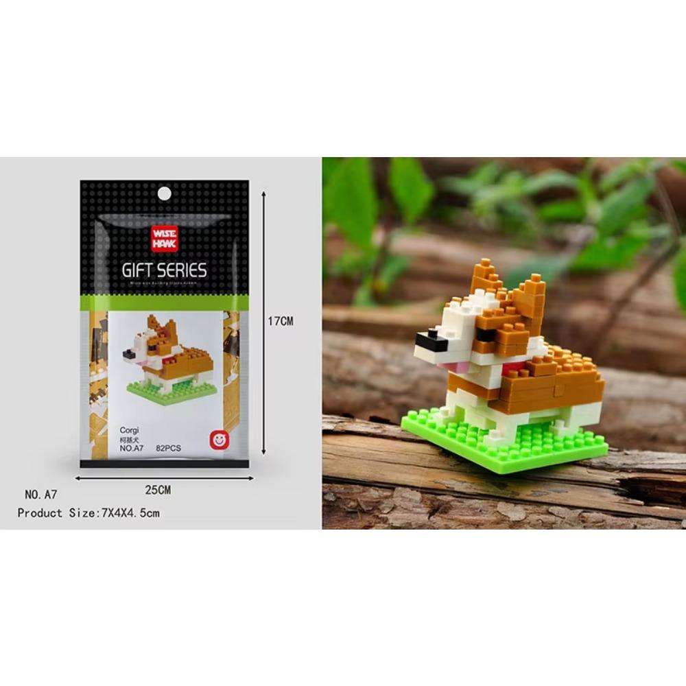 Kids Toy Mini Building Blocks Micro Bricks Eagle Moose Dog Cat Bird Animals 3D Model Bag Gifts Educational Toys For Children