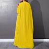 Women's Fashion Spring Fall Solid Color Print Long Sleeve V-Neck Loose Waistline Casual Dresses