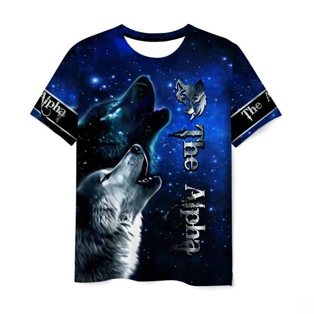 

Летняя 3D футболка, повседневная мужская футболка с короткими рукавами и 3D принтом, животное волк XXL